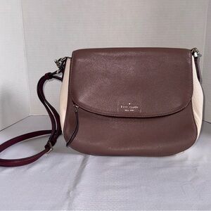Kate Spade Brown Cream Leather Crossbody Bag Colorblock